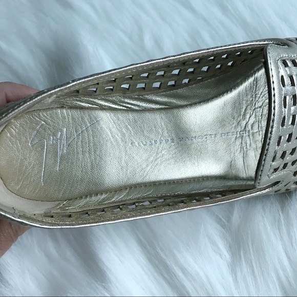 Giuseppe Zanotti Gold Flat Loafers - Picture 7 of 8